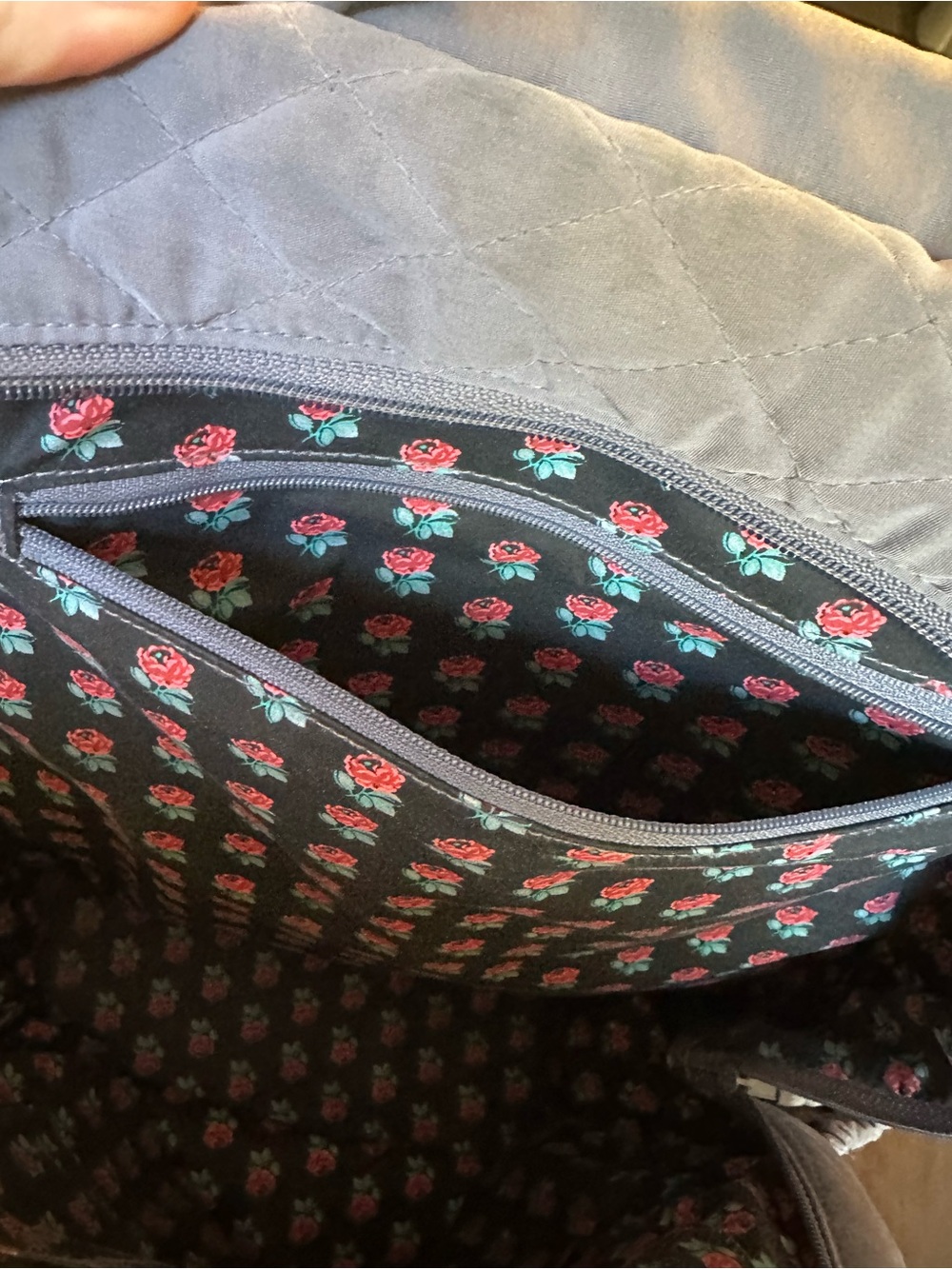 Vera Bradley Light Gray Quilted Backpack - Picture 8 of 11